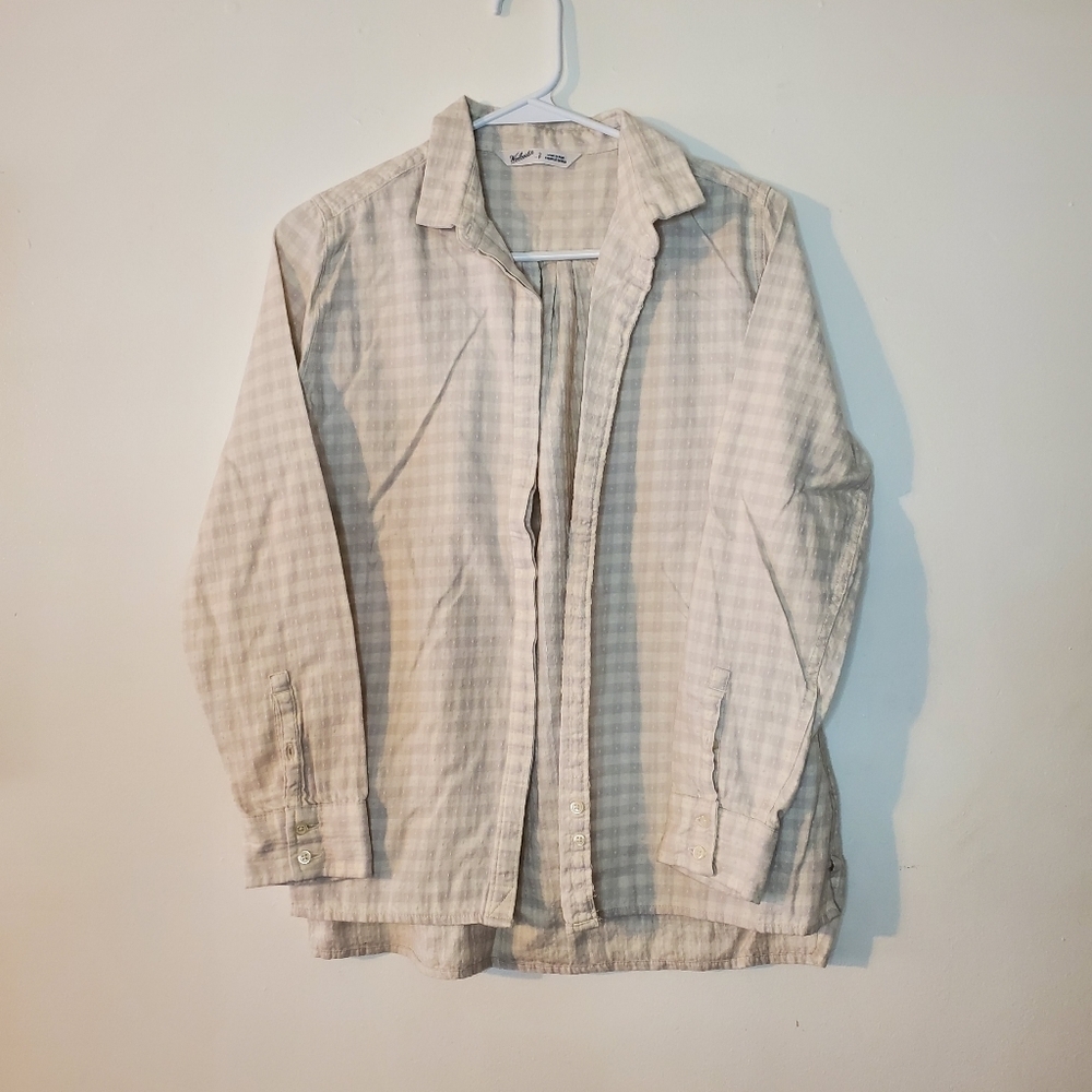 Womens Woolrich neutral plaid flannel size small